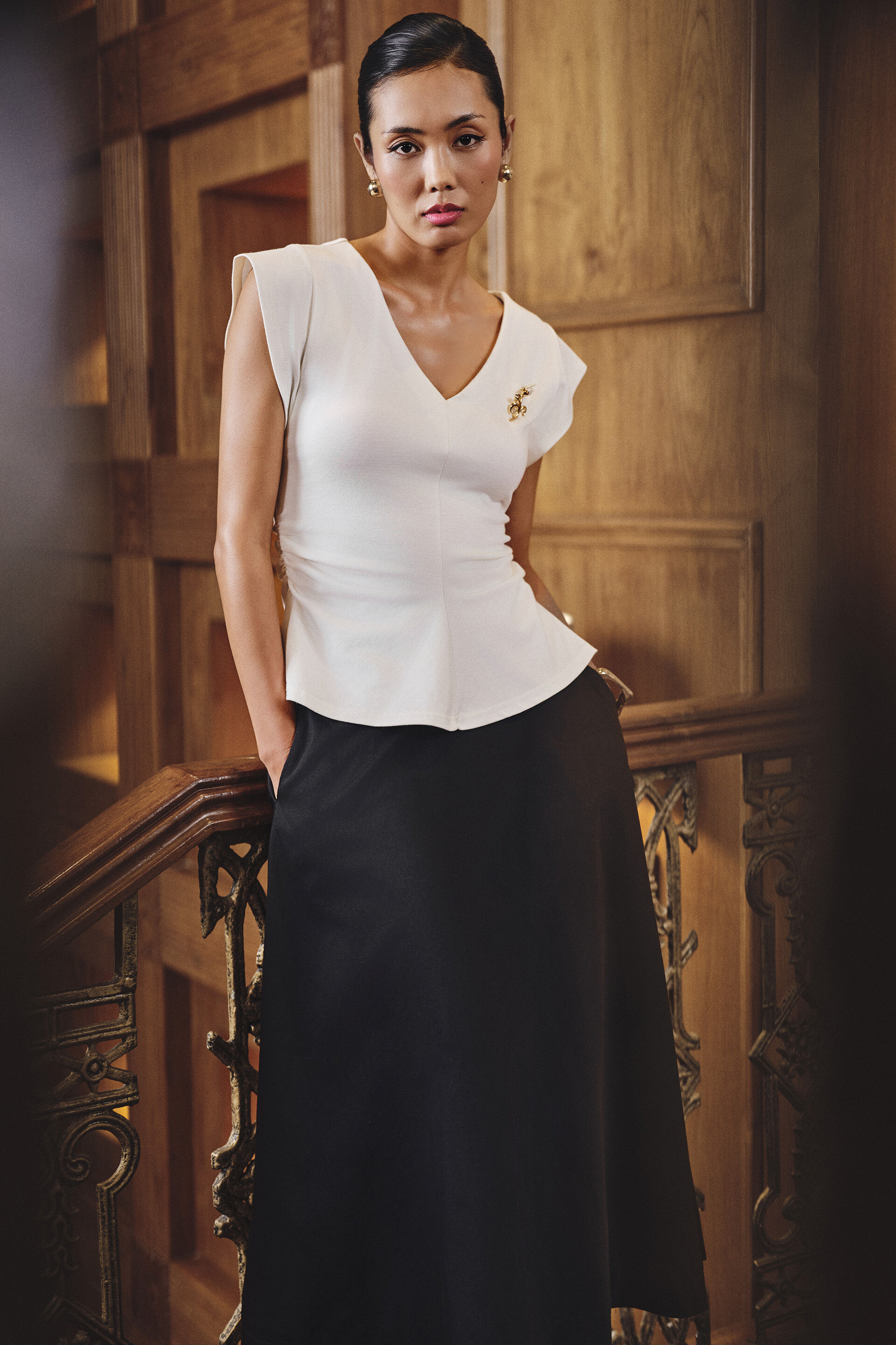 Fit & Flare Solid Top in White